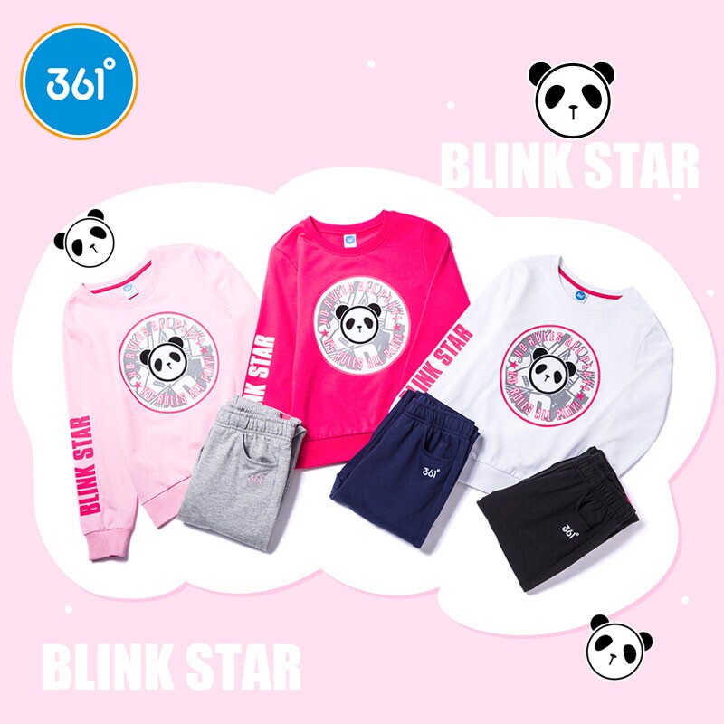 361度 女童针织运动卫衣+休闲裤套装 天猫优惠券折后￥89包邮（￥139-50）130-150cm码3色可选