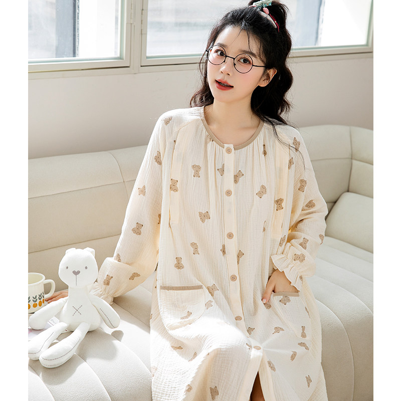 家时光产妇医院待产裙夏季纯棉纱布吸汗哺乳睡裙孕妇月子服生产裙,淘宝优惠券,粉丝福利购,淘宝优惠卷