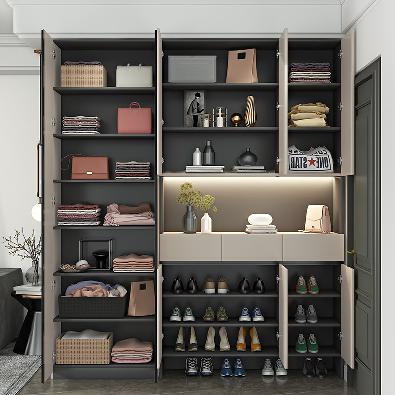 轻奢鞋柜玄关柜一体靠墙家用简约现代网红门厅柜收纳柜入户柜定制_虎窝淘