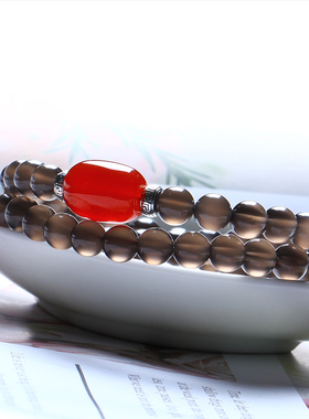 冰种黑曜石手链男天然