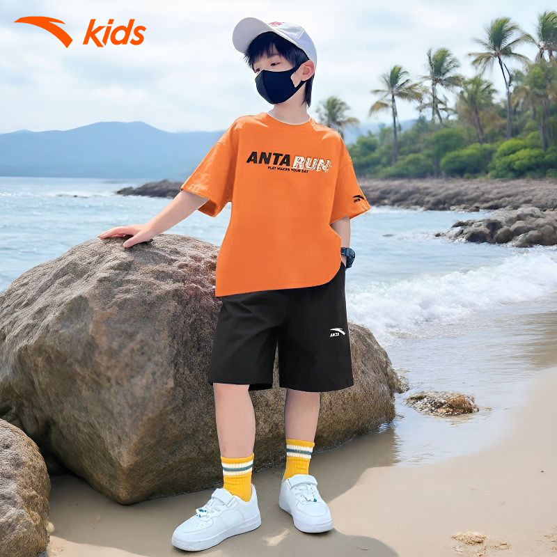 安踏儿童夏装男童套装2026夏季新款速干短袖T恤短裤运动服两件套,淘宝优惠券,粉丝福利购,淘宝优惠卷