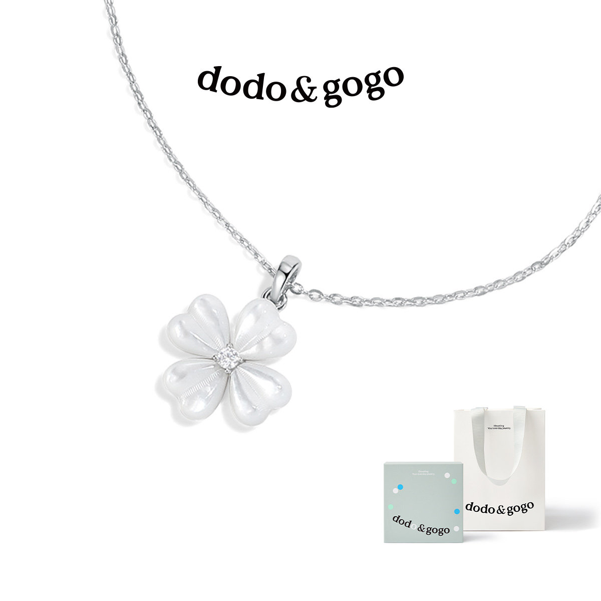 DODOGOGO纯银贝壳花朵项链女款配饰秋冬新款高级感锁骨链颈链吊坠,淘宝优惠券,粉丝福利购,淘宝优惠卷