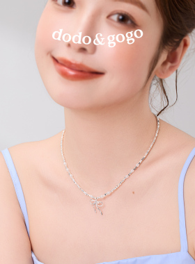 DODOGOGO蝴蝶结珍珠项链女锁骨链
