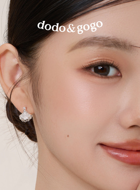 DODOGOGO银色新中式扇子耳钉