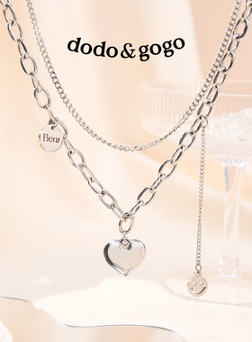DODOGOGO甜酷钛钢爱心项链女吊坠