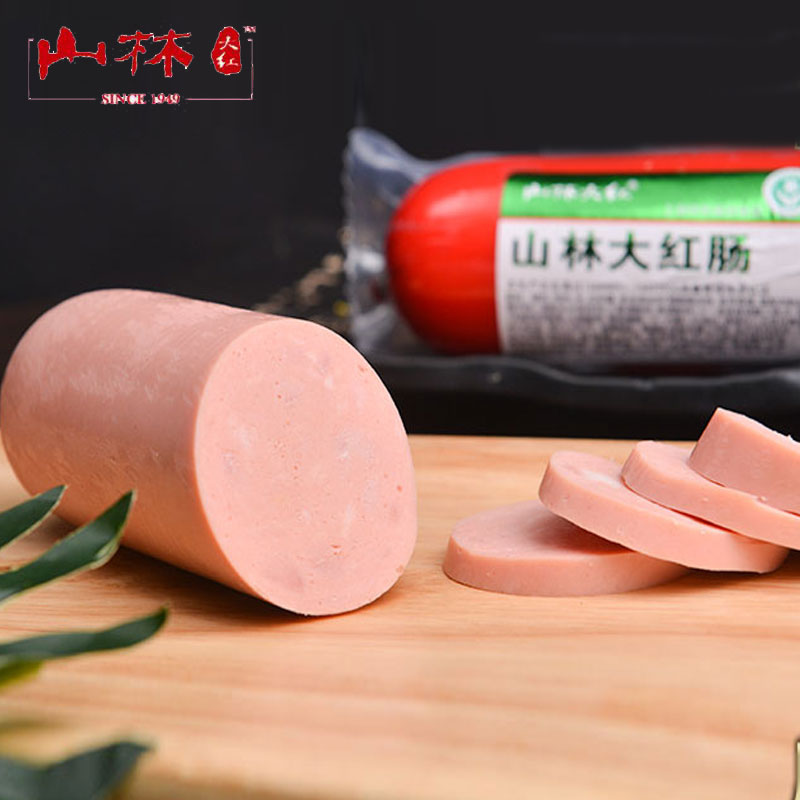 上海山林大红肠400克*3根绿标香肠卤味拌饭菜山林熟食顺丰包邮 - 图2