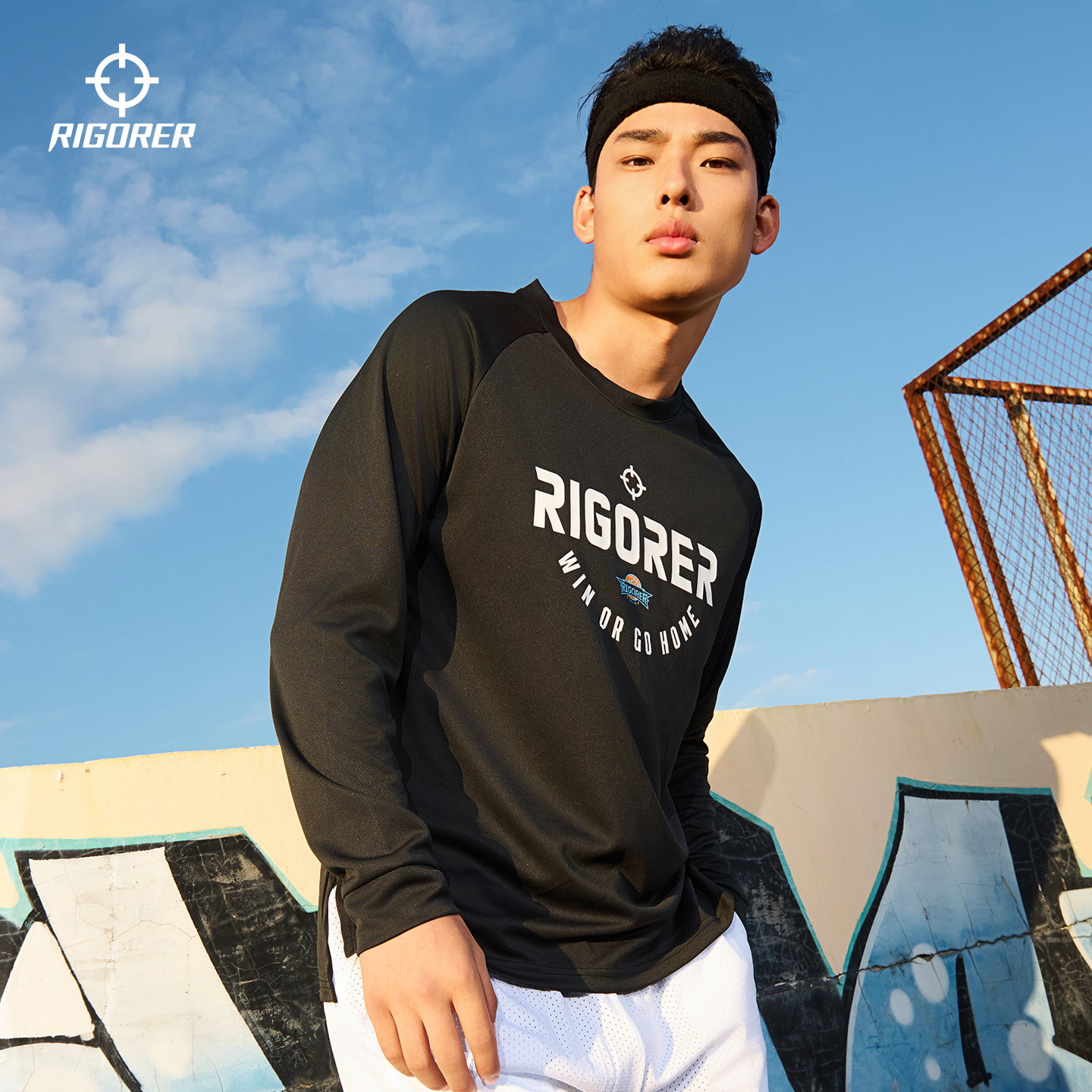 准者圆领长袖T恤男子秋季新款篮球训练健身宽松投篮t恤运动服跑步 - 图2