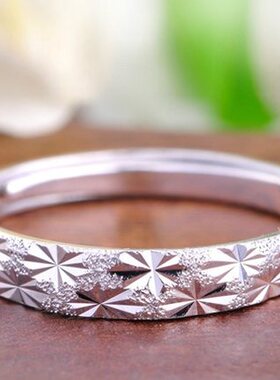 足银时尚风单只开口生日礼物戒指