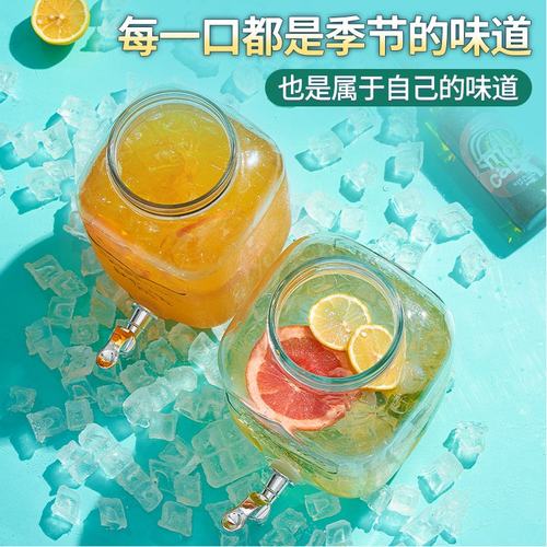 冷水壶玻璃可乐桶饮料果汁罐带龙头家用大容量可放冰箱冷饮桶容器-图1