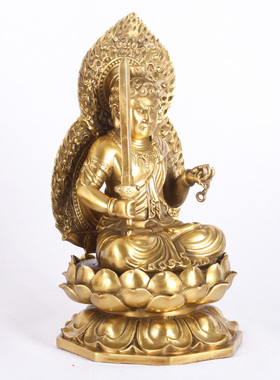 不动明王供奉守护神佛像纯黄铜