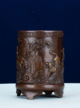 铜笔筒教师节送礼祝福办公室书房