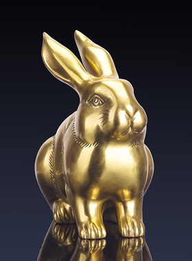 纯铜礼品办公室兔子摆件