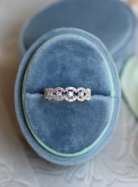 日系va经典青山蕾丝女皇满钻戒指 925银复古优雅宫廷风满钻戒指