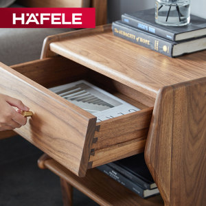 德国海福乐HAFELE自闭带缓冲隐藏式滑轨全拉出三节轨道阻尼托底轨