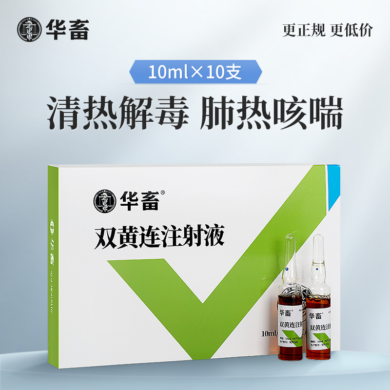 华畜兽用双黄连注射 液兽药猪羊清热解毒退烧咳嗽气喘感冒药针剂 - 图0