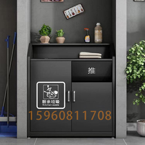 Iron Art Trash Can Milk Tea Shop Commercial Classification Dustbin Mall West Restaurant Double Open Door Dining Side Cabinet Trash Cabinet