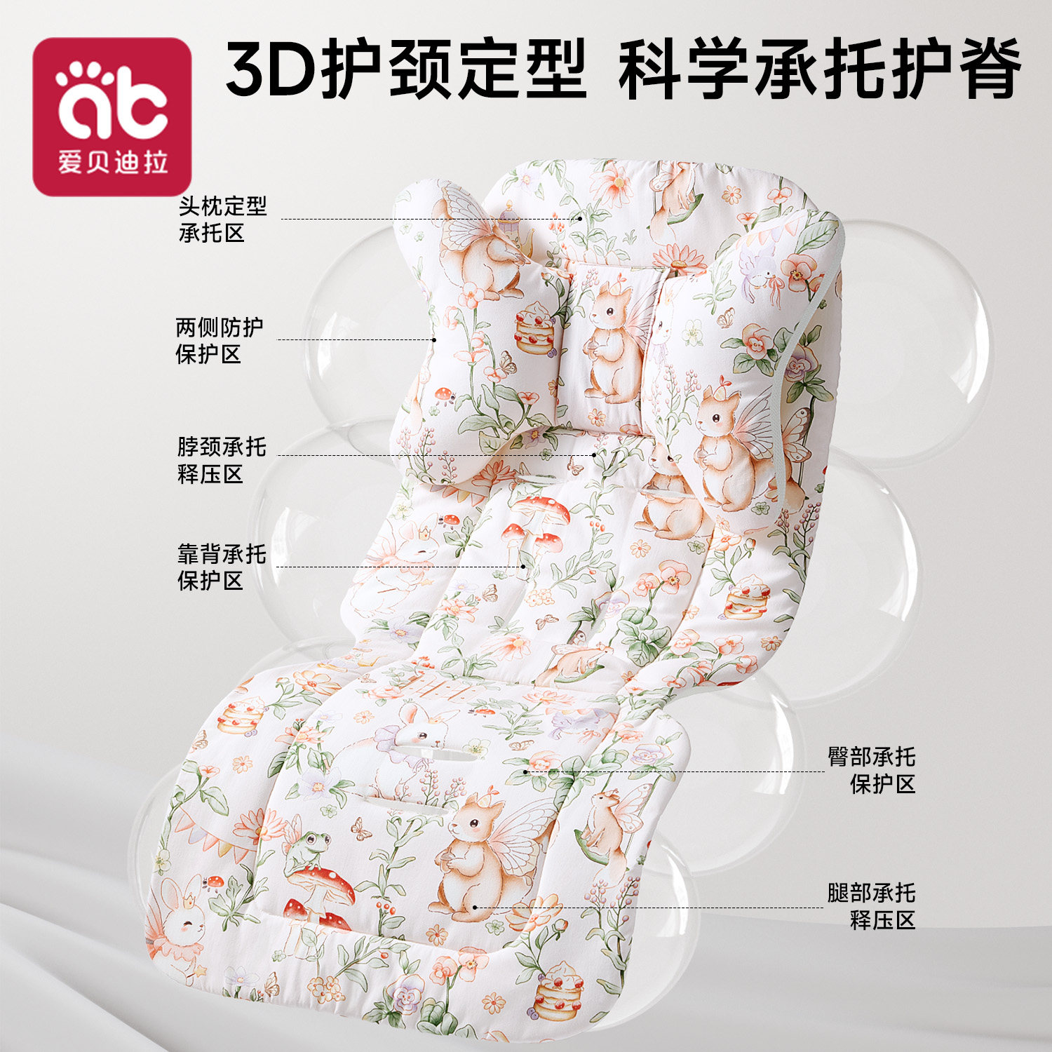 婴儿车垫子冬季适用丸丫t6坐垫遛娃神器躺座椅座垫逸乐途推车棉垫 - 图1