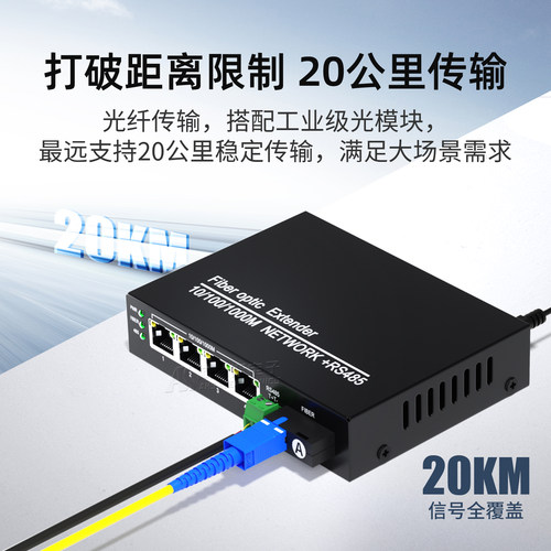 阿卡斯电子 4路千兆网络光端机带RS485双向数据光纤收发器数字光端机网络数据光电转换器SC光口道路数据传输 - 图2