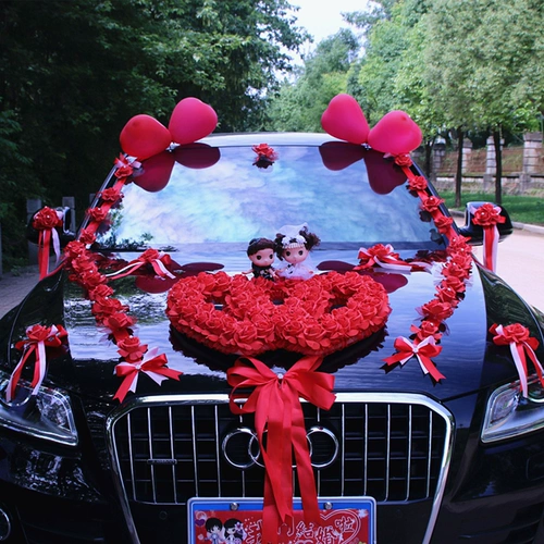 Свадебный автомобиль декоративный набор свадебная команда автомобиль цветочный мастер свадебный набор автомобилей еда цветок