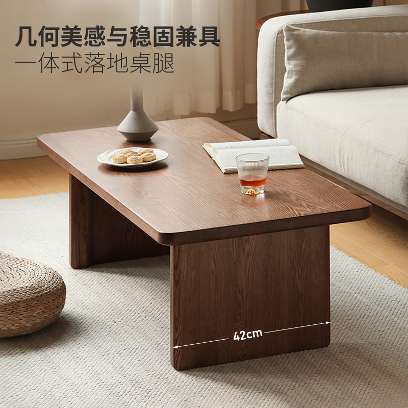 方迪榻榻米茶桌客厅家用全实木茶几茶台简约现代小户型阳台小茶桌 - 图2