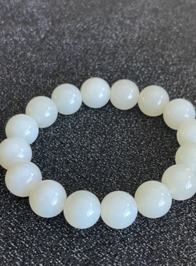 和田白玉手串径密度油性高白润清爽品质手串男款