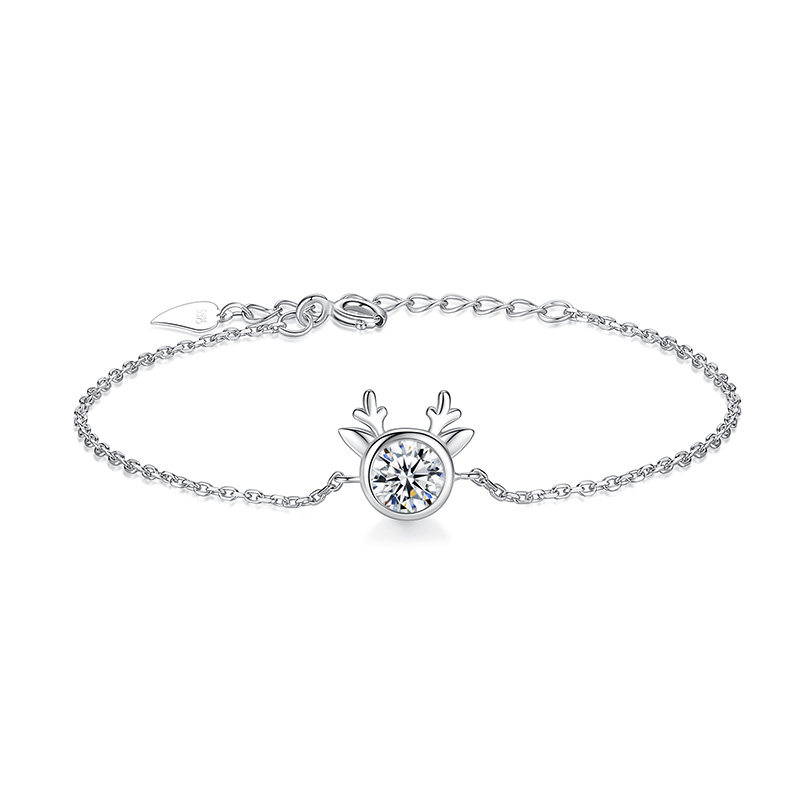 诗美洛一鹿有你d色莫桑石女手链 诗美洛手链