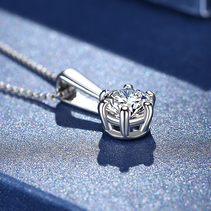 诗美洛正品莫桑石女六爪纯银锁骨链 诗美洛项链