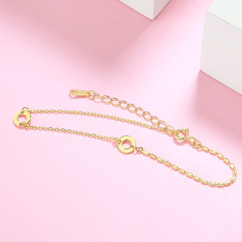 诗美洛双环学生韩版森系925银手链 诗美洛手链