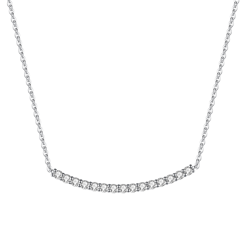 诗美洛微笑新款女纯银防过敏锁骨链 诗美洛项链