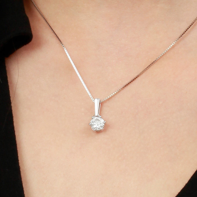 诗美洛正品莫桑石女六爪纯银锁骨链 诗美洛项链