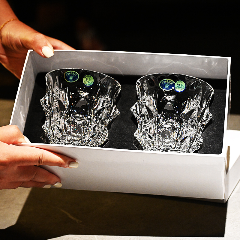 捷克进口水晶玻璃轻奢描金威士忌杯洋酒杯果汁饮料水杯子酒樽套装 - 图2