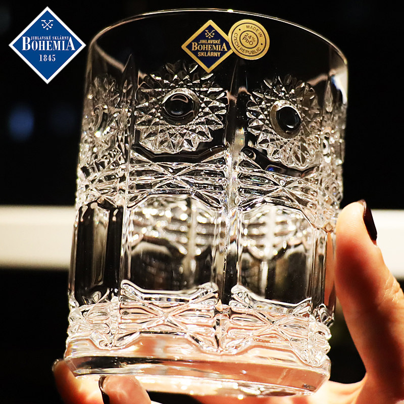 捷克BOHEMIA进口水晶玻璃xo威士忌杯洋酒杯刻花高水杯果汁饮料杯,淘宝优惠券,粉丝福利购,淘宝优惠卷