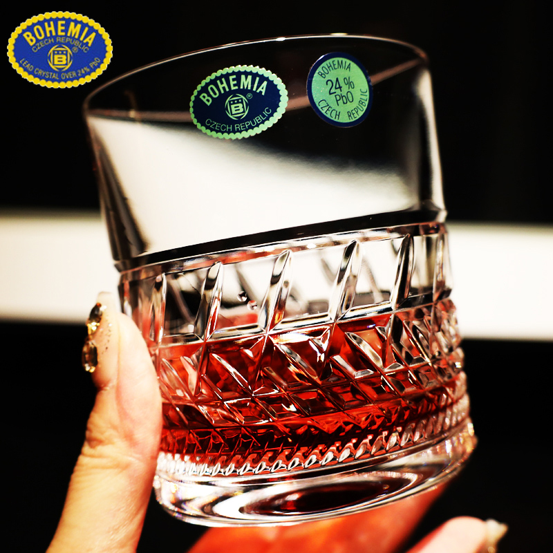 捷克BOHEMIA进口水晶玻璃xo威士忌调啤酒杯水杯果汁茶杯洋酒杯子 - 图0