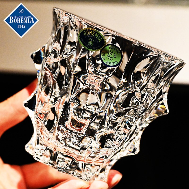 捷克进口水晶玻璃轻奢描金威士忌杯洋酒杯果汁饮料水杯子酒樽套装 - 图0