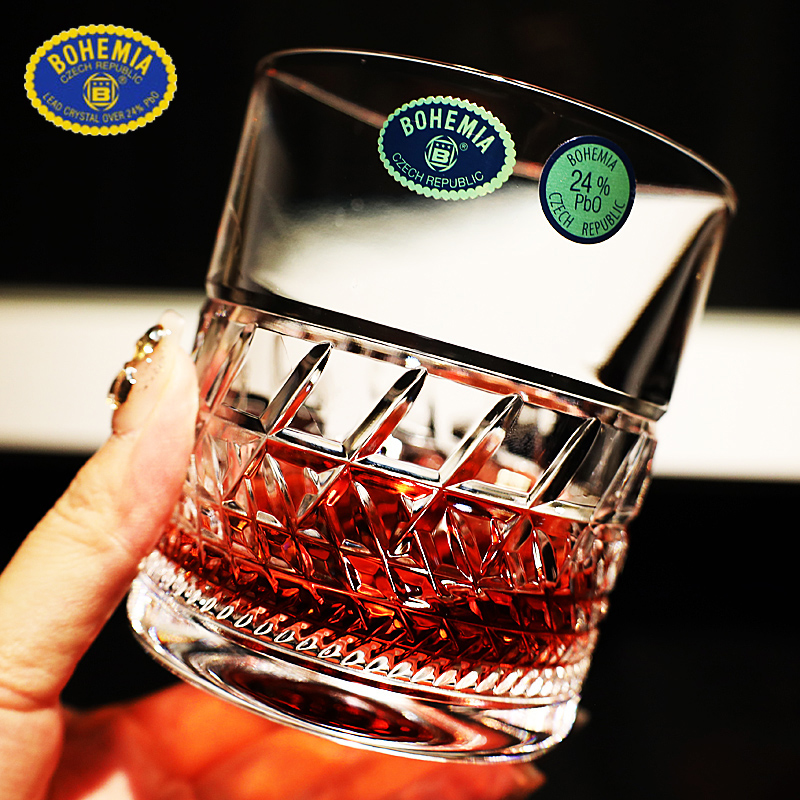 捷克BOHEMIA进口水晶玻璃xo威士忌调啤酒杯水杯果汁茶杯洋酒杯子 - 图1