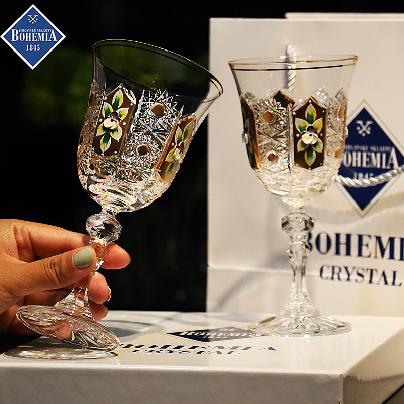 捷克进口BOHEMIA水晶玻璃轻奢高脚红白葡萄酒杯香槟杯子礼盒套装,淘宝优惠券,粉丝福利购,淘宝优惠卷