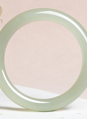 天然和田玉手镯晴水美人条玉镯