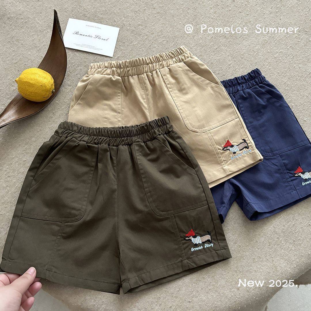 夏款2025新款儿童夏季绣花短裤男童刺绣宽松休闲宝宝小童五分裤潮,淘宝优惠券,粉丝福利购,淘宝优惠卷
