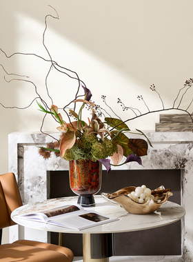 复古风家居装饰摆件棕脉古纹客厅