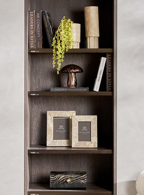 轻奢中古风棕调玻璃果盘摆件