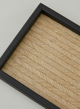 南洋复古风木质布艺托盘套装