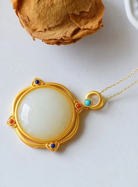 【好运】S925银女天然和田蛋面南