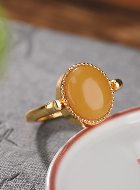 S925纯银镀金蜜蜡景泰蓝叶子转动