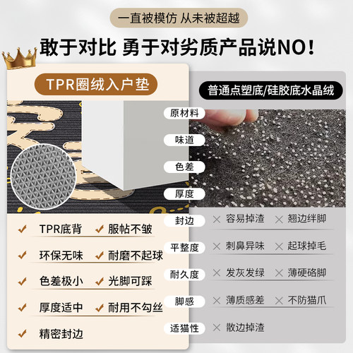 入户门地垫高级新款脚垫门口垫子专用喜庆家用门垫免洗防滑地毯垫 - 图1