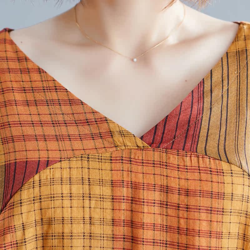 大码女装胖mm复古棉麻宽松短袖t恤 媚娇兰大码女装