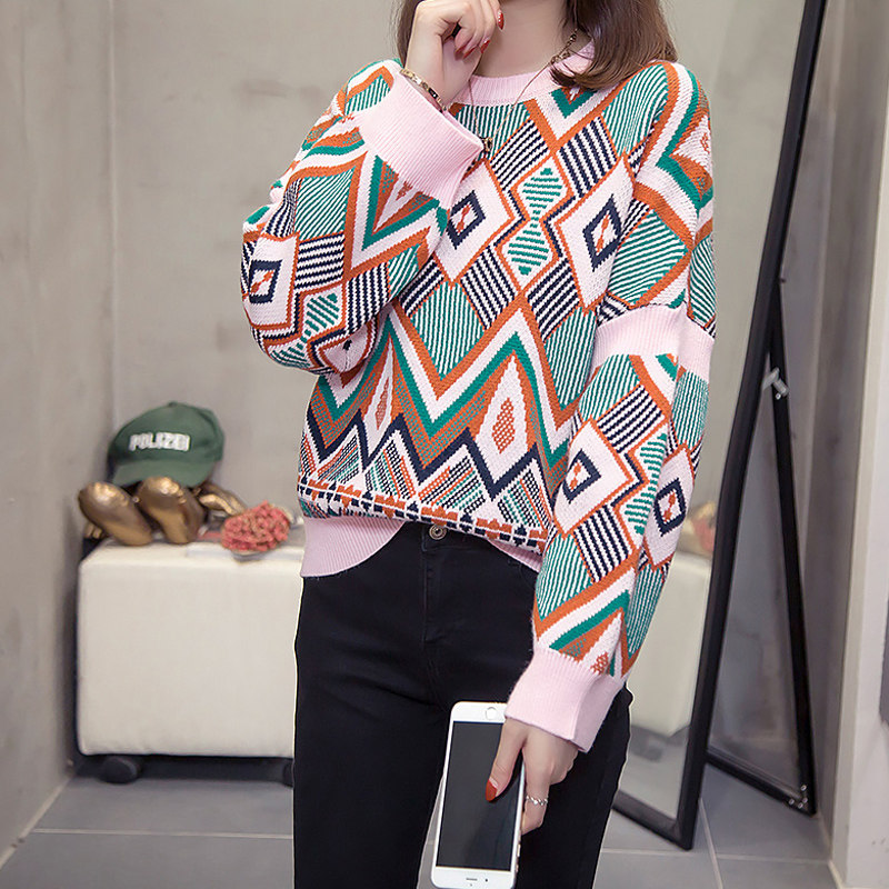 女中长款2020新款宽松显瘦韩版毛衣 媚娇兰大码女装