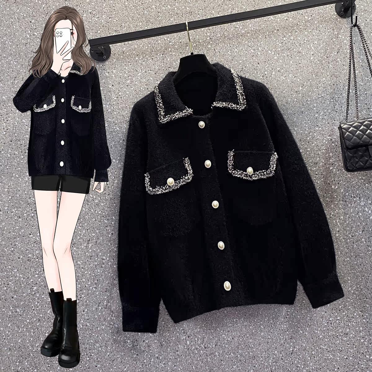 媚娇兰2021秋冬新款简约百搭风上衣 媚娇兰毛针织衫