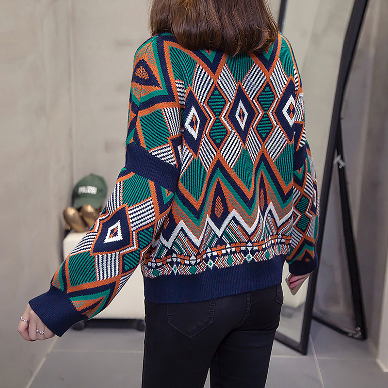 女中长款2020新款宽松显瘦韩版毛衣 媚娇兰大码女装