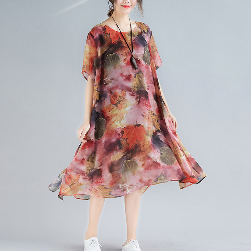 260斤大码夏加肥加大宽松雪纺遮肉 媚娇兰大码女装