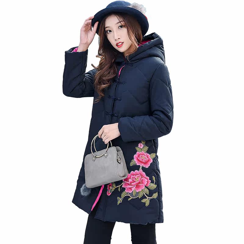 媚娇兰宽松型长袖连帽民族现货棉衣 媚娇兰棉衣/棉服